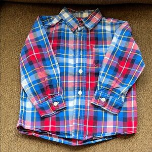 Plaid Kids Shirt - Red and Blue